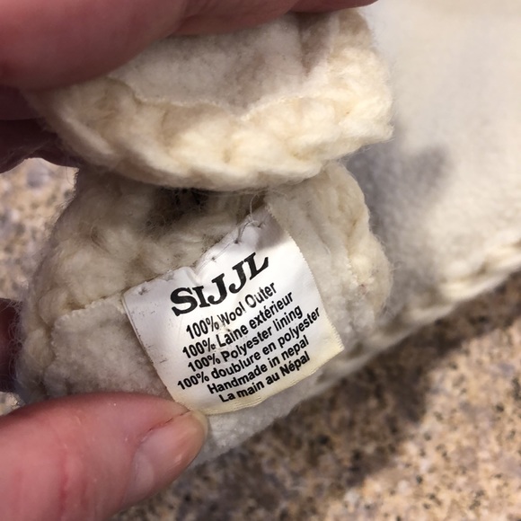 SIJJL Wool and Fleece Lined Cream Headwear Headwrap Floral/Flower - Picture 7 of 16